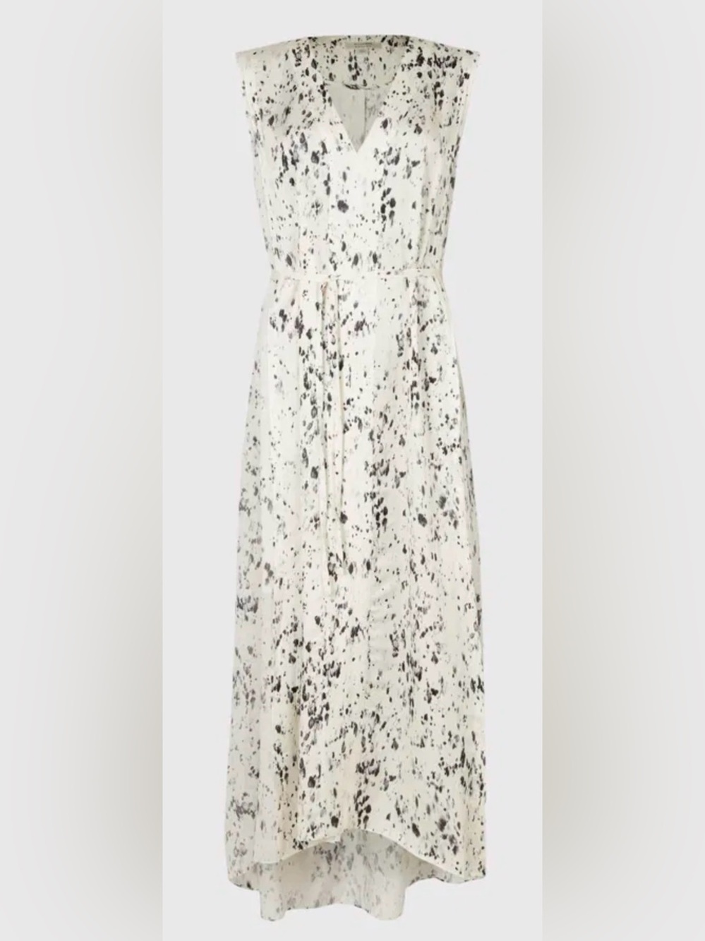 AllSaints Speckled White and Black Maxi Dress